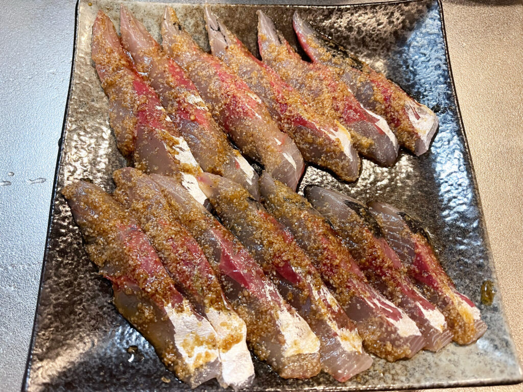 ごまあじ盛り付け