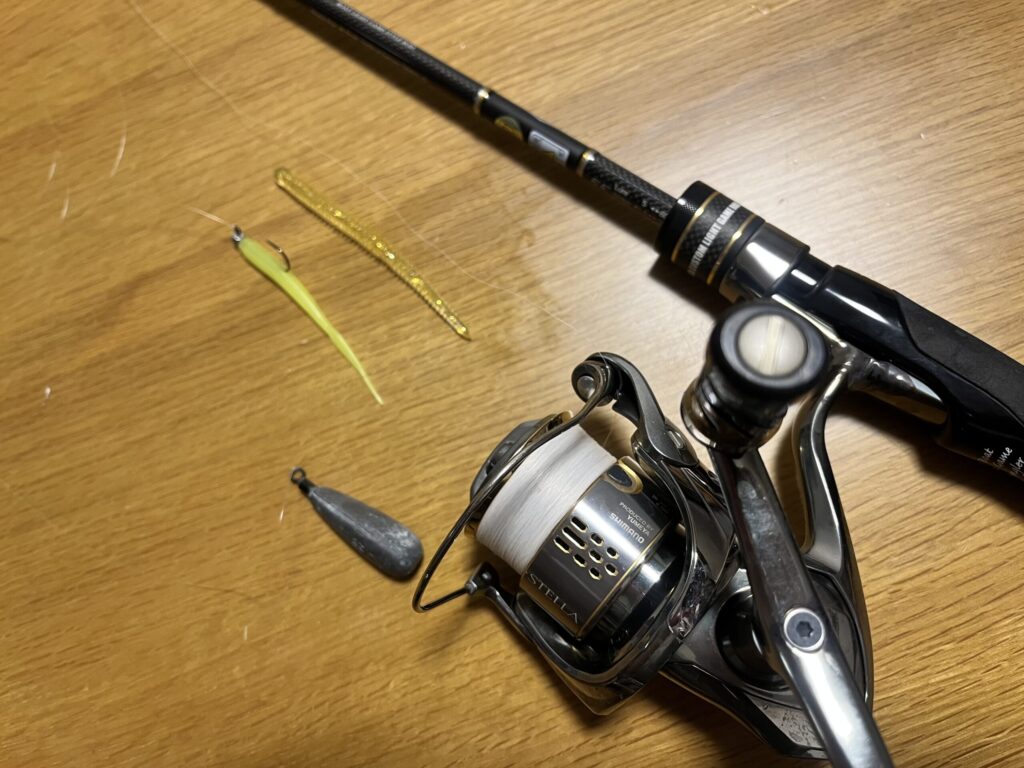能登町のバチコンアジングで使用したスピニングタックル